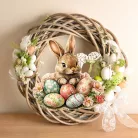 Nyomtatott dekorkarton - Húsvéti nyuszi tojásokkal 2db/csomag