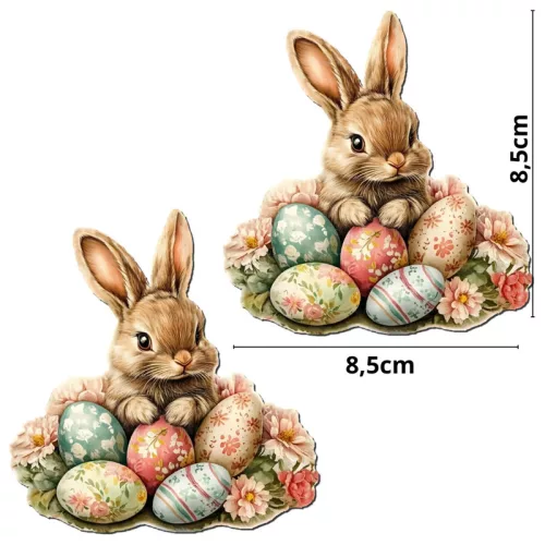 Nyomtatott dekorkarton - Húsvéti nyuszi tojásokkal 2db/csomag