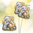 Nyomtatott dekorkarton - Bárányka nyuszival 2db/csomag