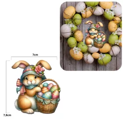 Nyomtatott dekorkarton - Kalapos nyuszkó 2db/csomag