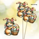 Nyomtatott dekorkarton - Kalapos nyuszkó 2db/csomag