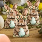 Nyomtatott dekorkarton - Nyuszkó kék tojással 3db/csomag