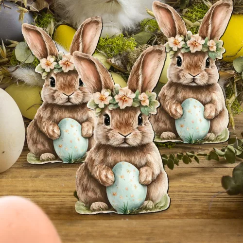 Nyomtatott dekorkarton - Nyuszkó kék tojással 3db/csomag