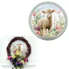 Nyomtatott fa tábla koszorú közép - Báránykás 11,8cm