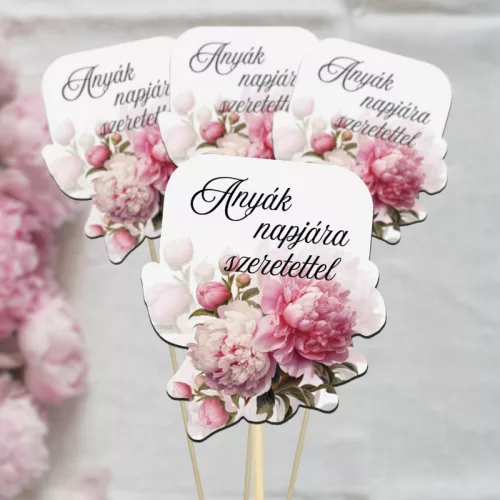 Nyomtatott dekorkarton - Anyák napjára .. virágos tábla - rsz 4db/csomag