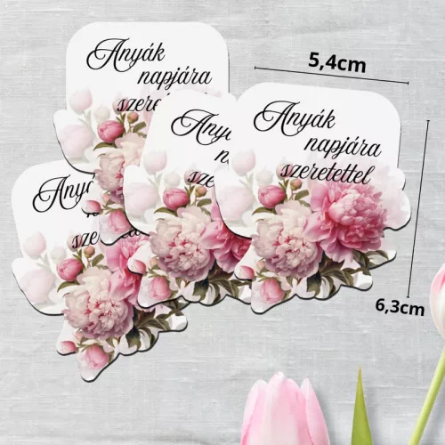 Nyomtatott dekorkarton - Anyák napjára .. virágos tábla - rsz 4db/csomag