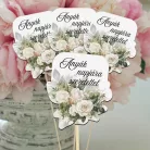 Nyomtatott dekorkarton - Anyák napjára .. virágos tábla - fehér 4db/csomag