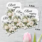 Nyomtatott dekorkarton - Anyák napjára .. virágos tábla - fehér 4db/csomag