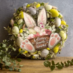 Nyomtatott dekorkarton - Nyuszi tappancsos húsvéti kosár