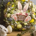 Nyomtatott dekorkarton - Nyuszi tappancsos húsvéti kosár