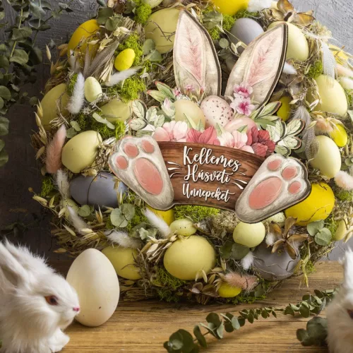 Nyomtatott dekorkarton - Nyuszi tappancsos húsvéti kosár