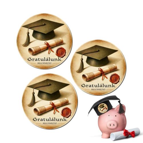 Nyomtatott dekorkarton - Gratulálunk 3db/csomag