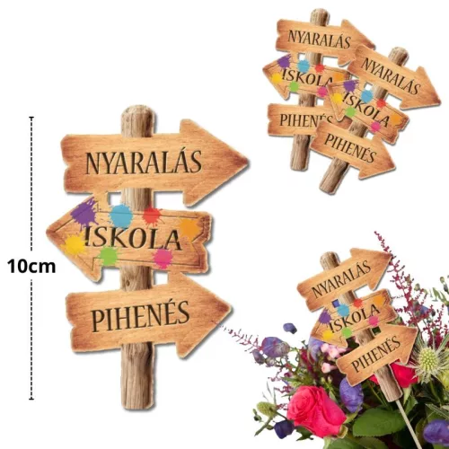 Nyomtatott dekorkarton - Iskola nyári szünet útjelzők 2db/csomag