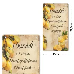 Nyomtatott fa tábla - Citromos akasztós tábla 13x24,3cm