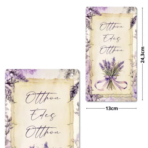 Nyomtatott fa tábla - Levendulás akasztós tábla 13x24,3cm