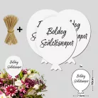 Nyomtatott dekorkarton - Boldog születésnapot lufi - fehér 3db/csomag