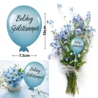 Nyomtatott dekorkarton - Boldog születésnapot lufi - pasztell kék 3db/csomag