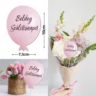 Nyomtatott dekorkarton - Boldog születésnapot lufi - rózsaszín 3db/csomag