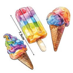 Nyomtatott dekorkarton - Színes fagyik - élénk 3db/csomag