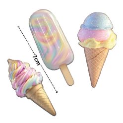   Nyomtatott dekorkarton - Színes fagyik - pasztell 3db/csomag