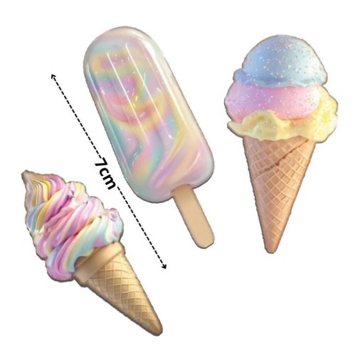 Nyomtatott dekorkarton - Színes fagyik - pasztell 3db/csomag