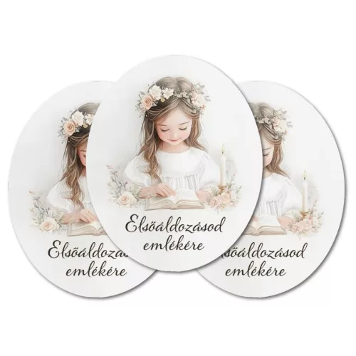 Nyomtatott dekorkarton - Elsőáldozás - kislány 3db/csomag