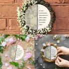 Nyomtatott fa tábla koszorú közép - Ez a ház 11,8cm