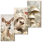 Nyomtatott dekorkarton - Erdei állatok táblák 3db/csomag