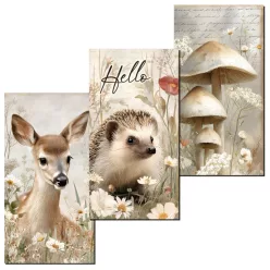 Nyomtatott dekorkarton - Erdei állatok táblák 3db/csomag