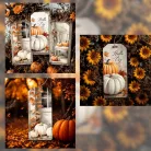 Nyomtatott dekorkarton - Fehér-narancs tök biléták 6db/csomag