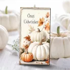 Nyomtatott dekorkarton - Fehér-narancs tök táblák 3db/csomag