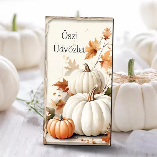 Nyomtatott dekorkarton - Fehér-narancs tök táblák 3db/csomag