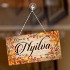 Nyomtatott fa tábla - Zárva-Nyitva Őszi 24,3x13cm