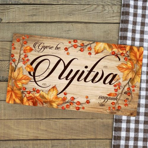 Nyomtatott fa tábla - Zárva-Nyitva Őszi 24,3x13cm