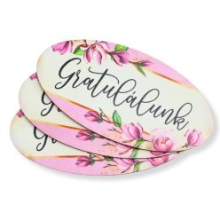 Nyomtatott dekorkarton - Gratulálunk ovál tábla 3db