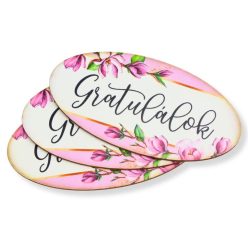 Nyomtatott dekorkarton - Gratulálok ovál tábla 3db