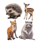 Nyomtatott dekorkarton - Őszi állatos válogatás (sünivel) 4db