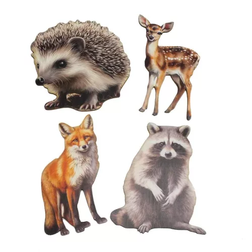 Nyomtatott dekorkarton - Őszi állatos válogatás (sünivel) 4db