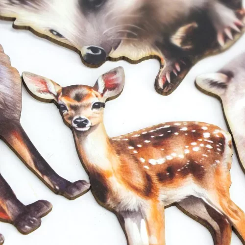 Nyomtatott dekorkarton - Őszi állatos válogatás (sünivel) 4db