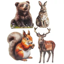   Nyomtatott dekorkarton - Őszi állatos válogatás (mókussal) 4db