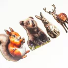 Nyomtatott dekorkarton - Őszi állatos válogatás (mókussal) 4db