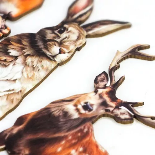 Nyomtatott dekorkarton - Őszi állatos válogatás (mókussal) 4db