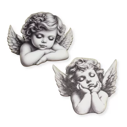 Nyomtatott dekorkarton - Angyalkák ~7cm 2db/csomag