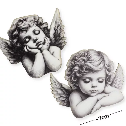 Nyomtatott dekorkarton - Angyalkák ~7cm 2db/csomag