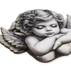 Nyomtatott dekorkarton - Angyalkák ~7cm 2db/csomag