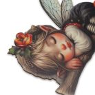 Nyomtatott dekorkarton - Alvó tündér 15x15,8cm