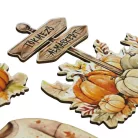 Nyomtatott dekorkarton - Rajzos útjelzős őszi dekor 3db/csomag