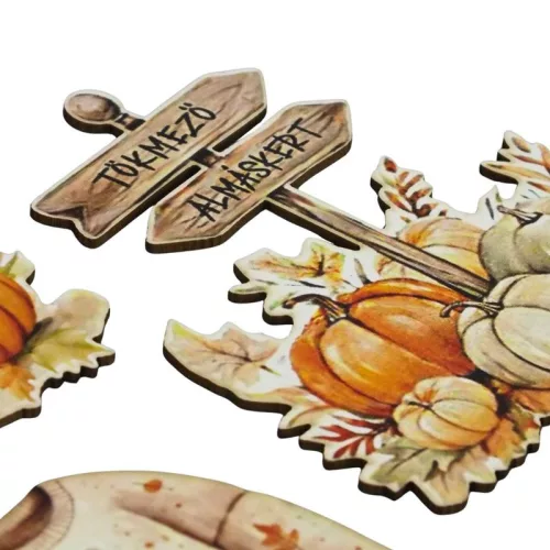 Nyomtatott dekorkarton - Rajzos útjelzős őszi dekor 3db/csomag