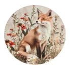 Nyomtatott fa tábla koszorú közép - Erdei állatok - róka 14,8cm