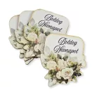 Nyomtatott dekorkarton - Boldog névnapot virágos tábla - fehér 4db/csomag